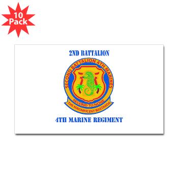 2B4M - M01 - 01 - 2nd Battalion 4th Marines with Text - Sticker (Rectangle 10 pk) - Click Image to Close