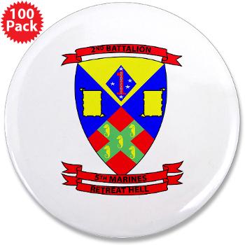 2B5M - M01 - 01 - 2nd Battalion 5th Marines - 3.5" Button (100 pack) - Click Image to Close