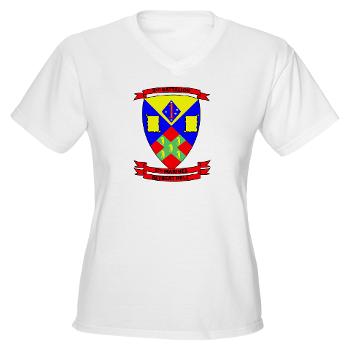 2B5M - A01 - 04 - 2nd Battalion 5th Marines - Women's V-Neck T-Shirt