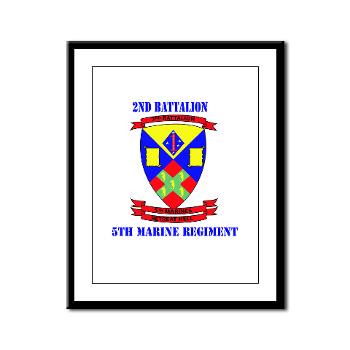 2B5M - M01 - 02 - 2nd Battalion 5th Marines with Text - Framed Panel Print