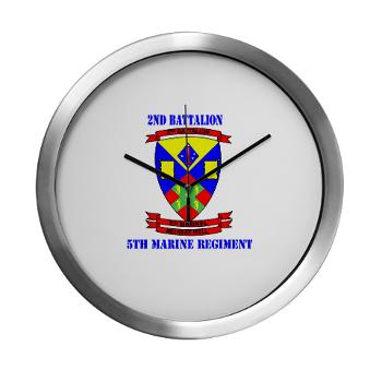 2B5M - M01 - 03 - 2nd Battalion 5th Marines with Text - Modern Wall Clock - Click Image to Close