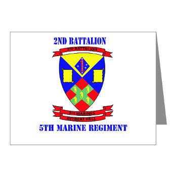 2B5M - M01 - 02 - 2nd Battalion 5th Marines with Text - Note Cards (Pk of 20)