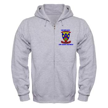2B5M - A01 - 03 - 2nd Battalion 5th Marines with Text - Zip Hoodie - Click Image to Close