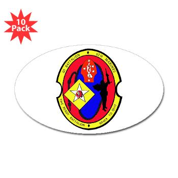 2B6M - M01 - 01 - 2nd Battalion - 6th Marines Sticker (Oval 10 pk)