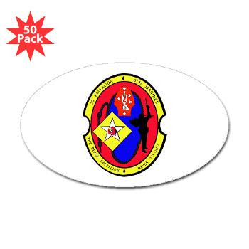 2B6M - M01 - 01 - 2nd Battalion - 6th Marines Sticker (Oval 50 pk) - Click Image to Close