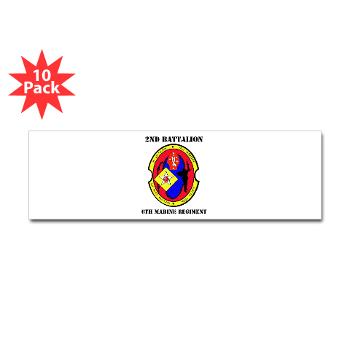 2B6M - M01 - 01 - 2nd Battalion - 6th Marines with Text Sticker (Bumper 10 pk) - Click Image to Close