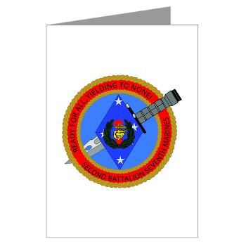 2B7M - M01 - 02 - 2nd Battalion 7th Marines Greeting Cards (Pk of 10) - Click Image to Close