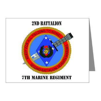 2B7M - M01 - 02 - 2nd Battalion 7th Marines with Text Note Cards (Pk of 20)