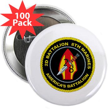 2B8M - M01 - 01 - 2nd Battalion - 8th Marines 2.25" Button (100 pack) - Click Image to Close