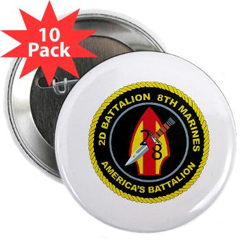 2B8M - M01 - 01 - 2nd Battalion - 8th Marines 2.25" Button (10 pack)