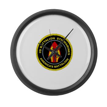 2B8M - M01 - 03 - 2nd Battalion - 8th Marines Large Wall Clock - Click Image to Close