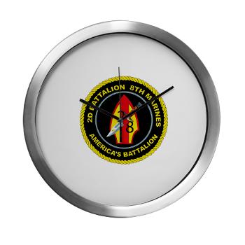 2B8M - M01 - 03 - 2nd Battalion - 8th Marines Modern Wall Clock - Click Image to Close