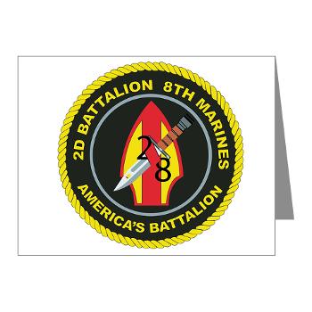 2B8M - M01 - 02 - 2nd Battalion - 8th Marines Note Cards (Pk of 20) - Click Image to Close
