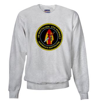 2B8M - A01 - 03 - 2nd Battalion - 8th Marines Sweatshirt - Click Image to Close