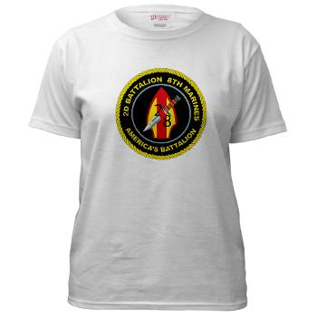 2B8M - A01 - 04 - 2nd Battalion - 8th Marines Women's T-Shirt - Click Image to Close