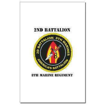 2B8M - M01 - 02 - 2nd Battalion - 8th Marines with Text Mini Poster Print - Click Image to Close