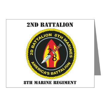2B8M - M01 - 02 - 2nd Battalion - 8th Marines with Text Note Cards (Pk of 20) - Click Image to Close
