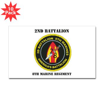 2B8M - M01 - 01 - 2nd Battalion - 8th Marines with Text Sticker (Rectangle 10 pk) - Click Image to Close