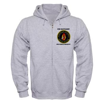 2B8M - A01 - 03 - 2nd Battalion - 8th Marines with Text Zip Hoodie - Click Image to Close
