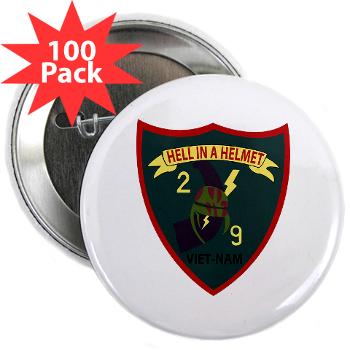 2B9M - M01 - 01 - 2nd Battalion - 9th Marines - 2.25" Button (100 pack)