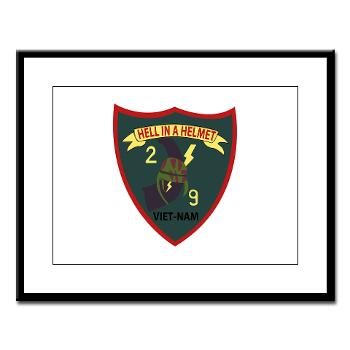 2B9M - M01 - 02 - 2nd Battalion - 9th Marines - Large Framed Print