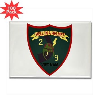 2B9M - M01 - 01 - 2nd Battalion - 9th Marines - Rectangle Magnet (100 pack)