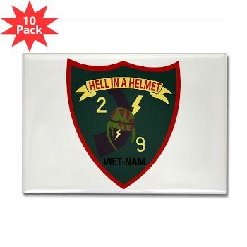 2B9M - M01 - 01 - 2nd Battalion - 9th Marines - Rectangle Magnet (10 pack) - Click Image to Close