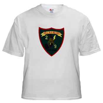 2B9M - A01 - 04 - 2nd Battalion - 9th Marines - White T-Shirt - Click Image to Close