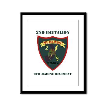 2B9M - M01 - 02 - 2nd Battalion - 9th Marines with Text - Framed Panel Print - Click Image to Close