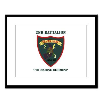 2B9M - M01 - 02 - 2nd Battalion - 9th Marines with Text - Large Framed Print - Click Image to Close