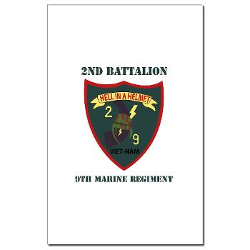 2B9M - M01 - 02 - 2nd Battalion - 9th Marines with Text - Mini Poster Print
