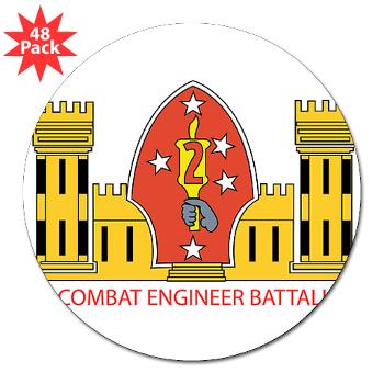 2CEB - M01 - 01 - 2nd Combat Engineer Battalion - 3" Lapel Sticker (48 pk) - Click Image to Close