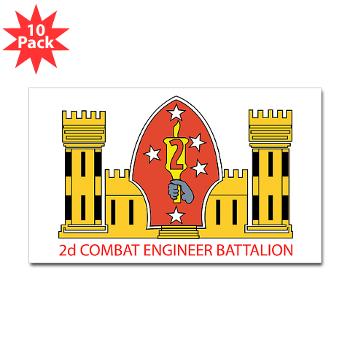 2CEB - M01 - 01 - 2nd Combat Engineer Battalion - Sticker (Rectangle 10 pk) - Click Image to Close