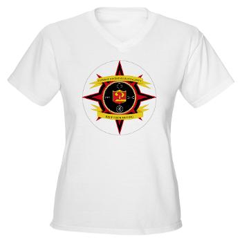 2CLB - A01 - 04 - 2nd Combat Logistics Battalion - Women's V -Neck T-Shirt