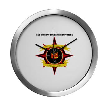 2CLB - M01 - 03 - 2nd Combat Logistics Battalion with Text - Modern Wall Clock - Click Image to Close