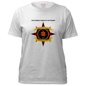 2CLB - A01 - 04 - 2nd Combat Logistics Battalion with Text - Women's T-Shirt - Click Image to Close