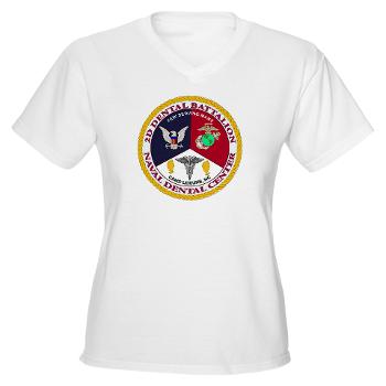 2DB2CLG - A01 - 04 - 2nd Dental Bn -2nd Combat Logistics Group - Women's V-Neck T-Shirt - Click Image to Close