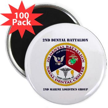 2DB2CLG - M01 - 01 - 2nd Dental Bn -2nd Combat Logistics Group with text - 2.25" Magnet (100 pack) - Click Image to Close