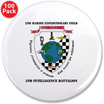 2IB - M01 - 01 - 2nd Intelligence Battalion with Text - 3.5" Button (100 pack)