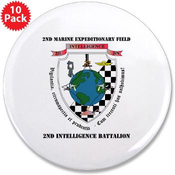 2IB - M01 - 01 - 2nd Intelligence Battalion with Text - 3.5" Button (10 pack)