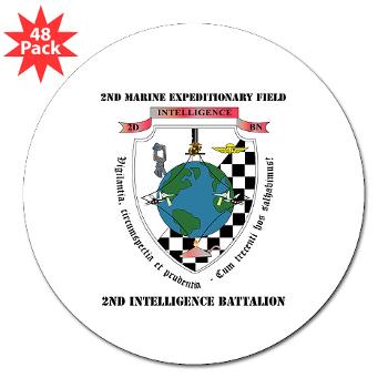 2IB - M01 - 01 - 2nd Intelligence Battalion with Text - 3" Lapel Sticker (48 pk)