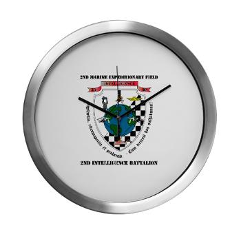 2IB - M01 - 03 - 2nd Intelligence Battalion with Text - Modern Wall Clock