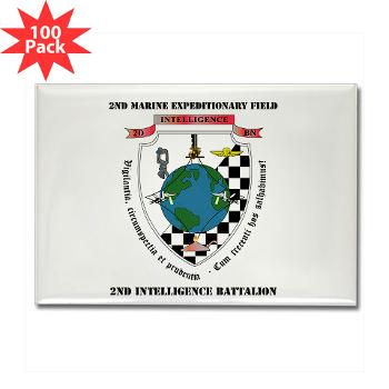 2IB - M01 - 01 - 2nd Intelligence Battalion with Text - Rectangle Magnet (100 pack) - Click Image to Close