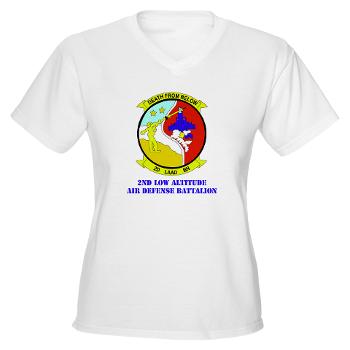 2LAADB - A01 - 04 - 2nd Low Altitude Air Defense Battalion (2nd LAAD) With text - Women's V-Neck T-Shirt