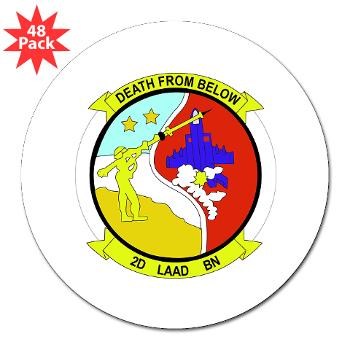 2LAADB - M01 - 01 - 2nd Low Altitude Air Defense Battalion (2nd LAAD) - 3" Lapel Sticker (48 pk)