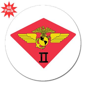 2MAW - M01 - 01 - 2nd Marine Aircraft Wing 3" Lapel Sticker (48 pk) - Click Image to Close