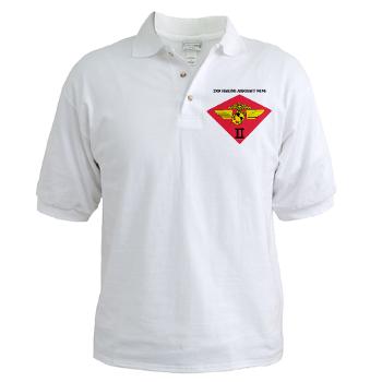 2MAW - A01 - 04 - 2nd Marine Aircraft Wing with Text Golf Shirt - Click Image to Close