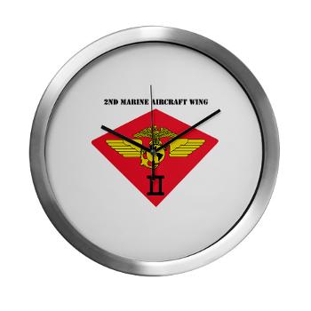 2MAW - M01 - 03 - 2nd Marine Aircraft Wing with Text Modern Wall Clock - Click Image to Close