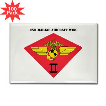 2MAW - M01 - 01 - 2nd Marine Aircraft Wing with Text Rectangle Magnet (100 pack) - Click Image to Close