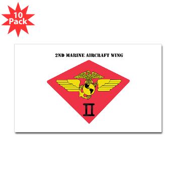 2MAW - M01 - 01 - 2nd Marine Aircraft Wing with Text Sticker (Rectangle 10 pk) - Click Image to Close